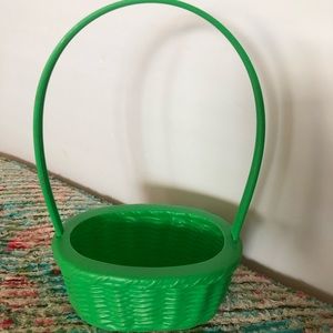 Vintage Green Plastic Blow mold Easter Basket